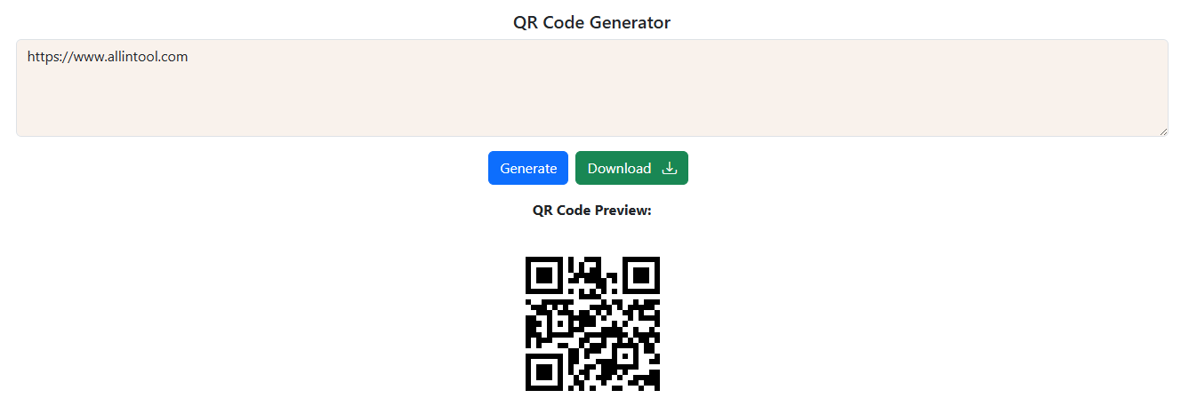QR Code Generator Tool Preview