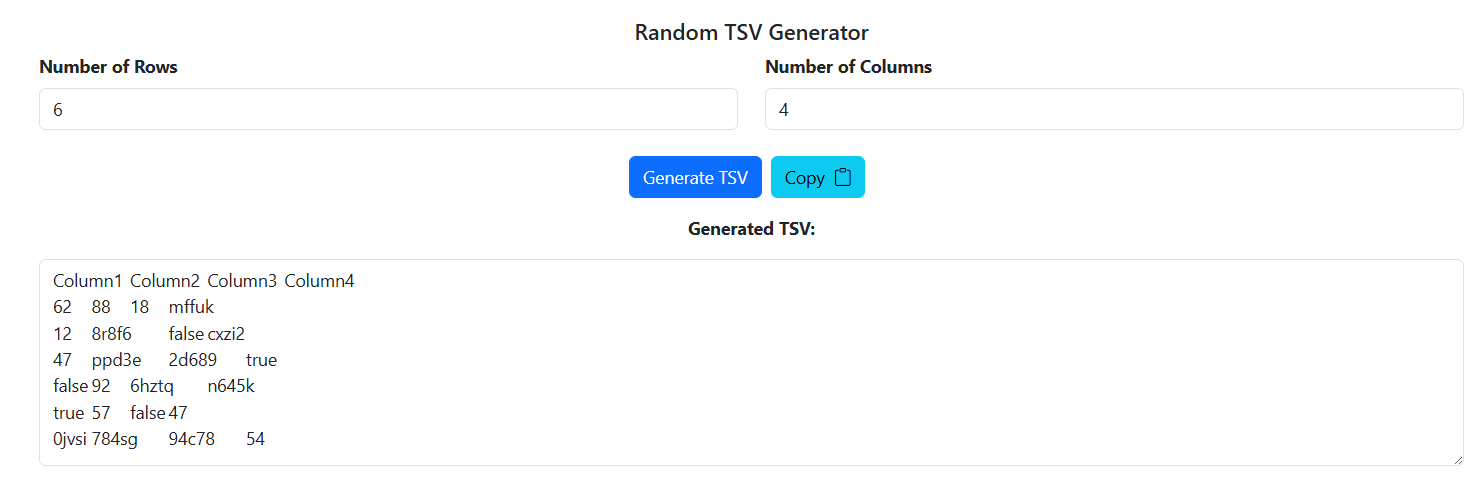 TSV Generator Tool Preview