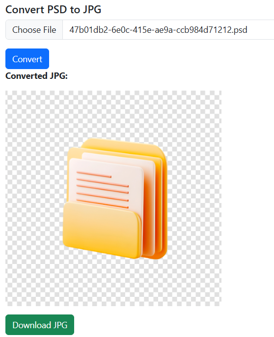 PSD to JPG Tool Preview